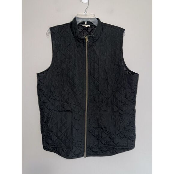 J. Jill Heritage Quilted Vest Black Full Zip Lightweight Classic Casual Size XL - Picture 5 of 13